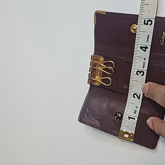 Cartier 4 keyholder burgundy/unisex goldtone hardware - Picture 12 of 15